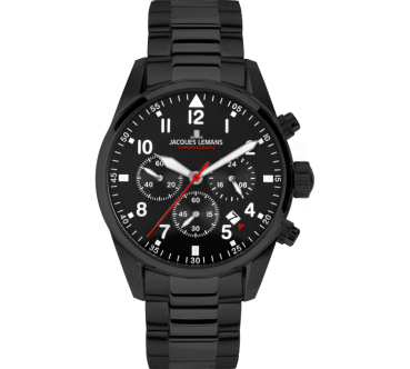 JACQUES LEMANS 42-2H Uhr Herren Edelstahl 10Bar Quarz